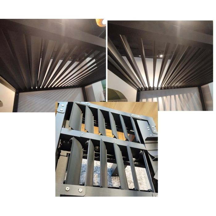 Pergola Terraza Y Jardin DKD Home Decor Negro 300 x 250 x 300 cm 1