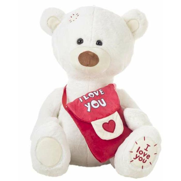 Peluche oso blanco mensajero 55cm.