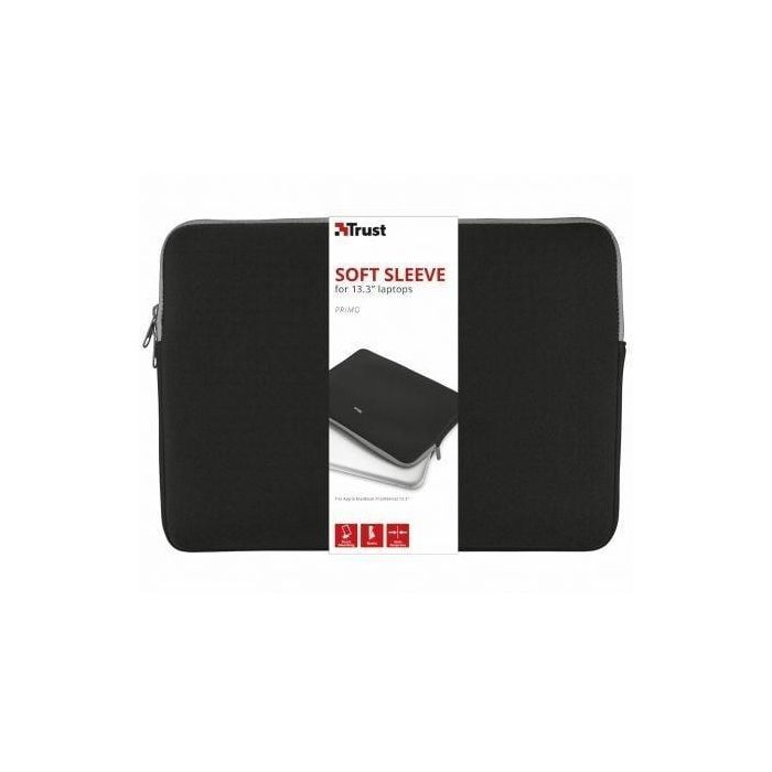 Funda Trust Primo Soft Sleeve para Portátiles hasta 13.3"/ Negra