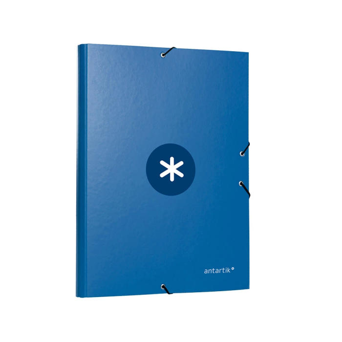 Antartik Carpeta de Gomas Tres Solapas Cartón Forrado A4 Color Azul Marino 3