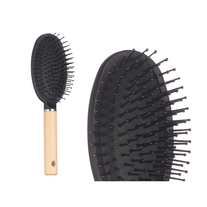 Berilo Cepillo Cabello Ovalado Mango Madera 7x25.5x4 cm (24 Unidades) 1