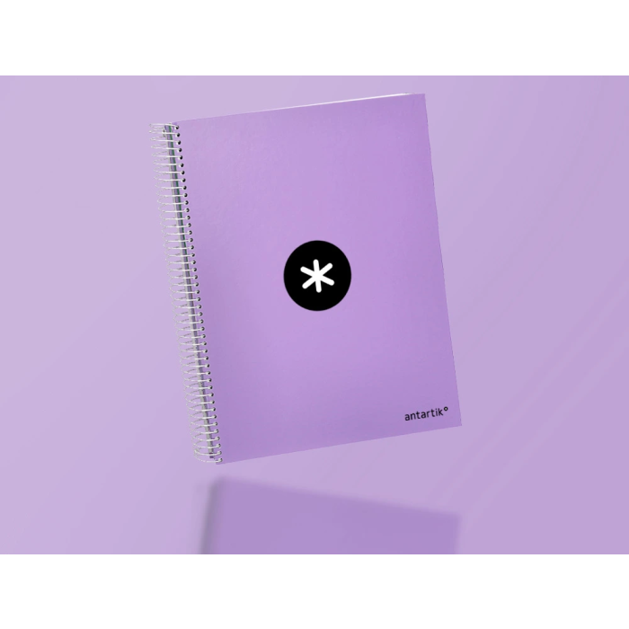 Antartik Cuaderno Espiral Micro A4 Forrada 120 Hojas 90gr Horizontal 5 Bandas Lavanda 8