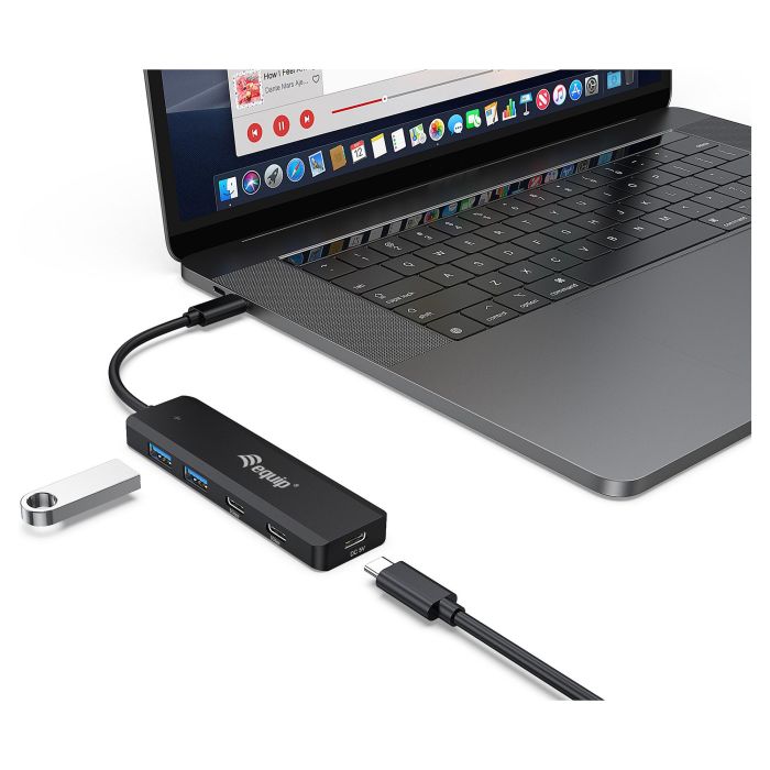 Equip Hub USB-C 3.2 Gen1 2xUSB-C 2xUSB-A Conector Alimentacion USB-C 5V/2A 1