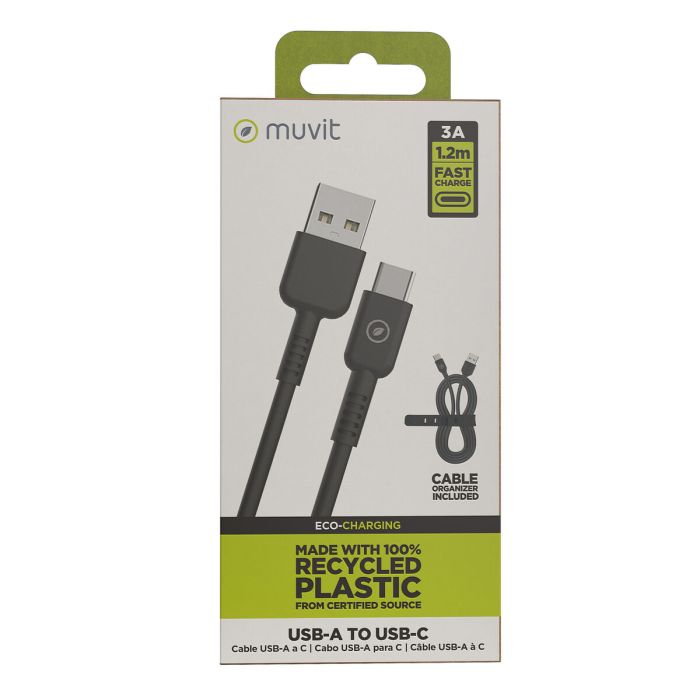 muvit for change cable USB a Tipo C 3A/27W 1.2m negro 2 muvit for change cable USB a Tipo C 3A/27W 1.2m negro 2