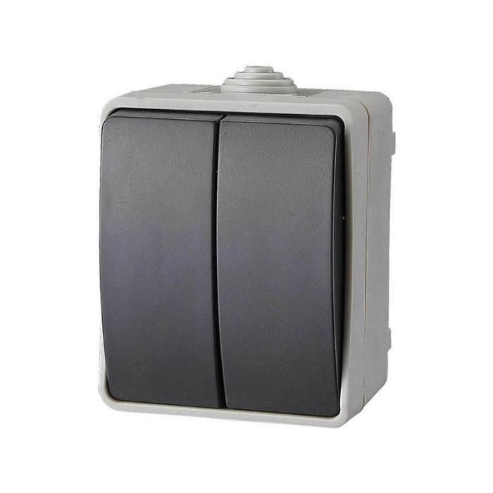 Interruptor doble bidireccional - GAO - Aquatop - IP54, resistente al agua y al polvo Interruptor doble bidireccional - GAO - Aquatop - IP54, resistente al agua y al polvo