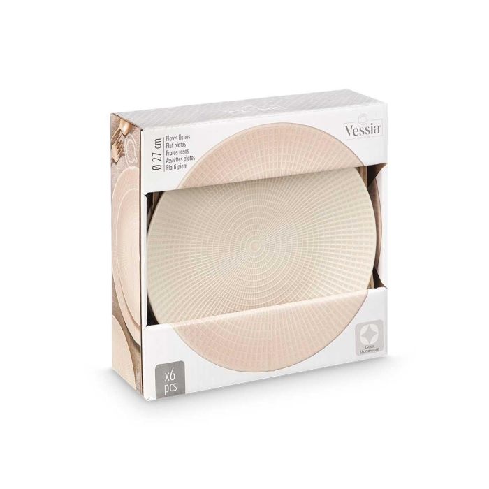 Plato llano grabado beige Vessia 27 cm - Cerámica (12 Unidades) 1 Plato llano grabado beige Vessia 27 cm - Cerámica (12 Unidades) 1