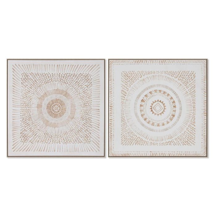 Cuadro Home ESPRIT Mandala Escandinavo 100 x 4 x 100 cm (2 Unidades)