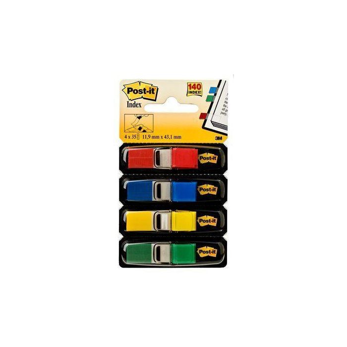Post-It 4 Dispensadores Std 4x35 - Index Rojo, Azul, Amarillo, Verde
