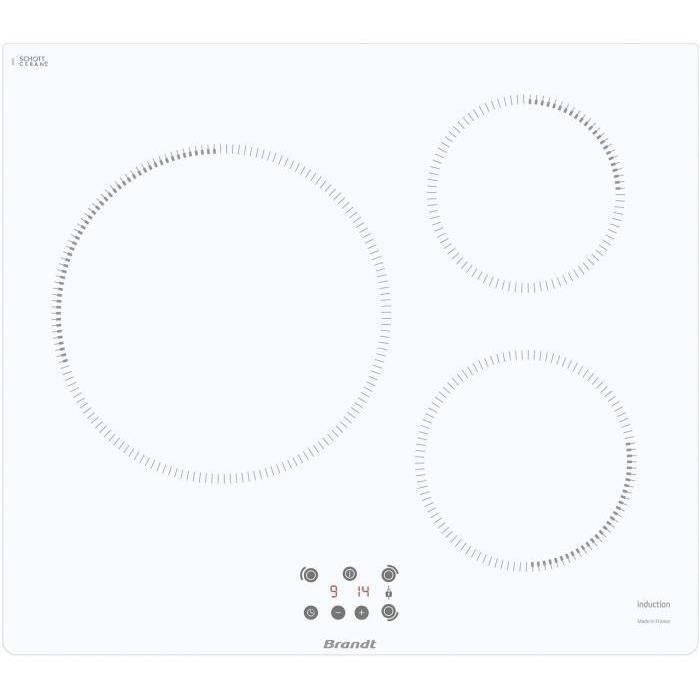Hob de inducción de Brandt -ti364w - 3 luces - 14 cm Hob de inducción de Brandt -ti364w - 3 luces - 14 cm