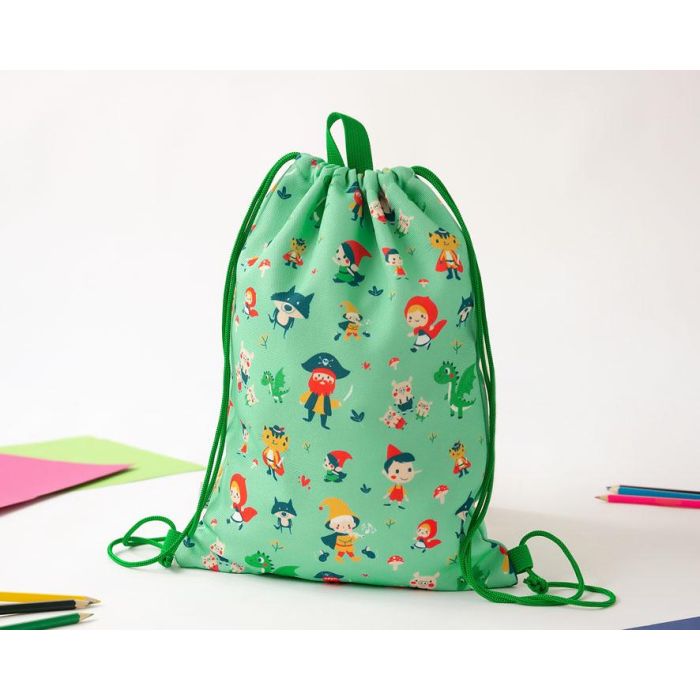 Kiokids Bolsa Almuerzo Verde 5L Algodón/Poliéster – Ideal Guardería y Colegio para Niños +0 Meses