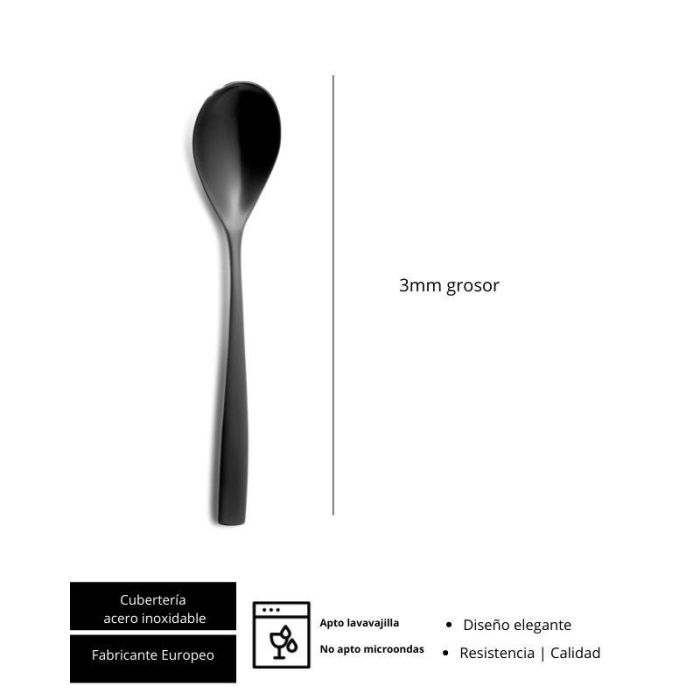Sinxelo Satin Negro Cuchara Mesa 200 Mm (12 Unidades) 2 Sinxelo Satin Negro Cuchara Mesa 200 Mm (12 Unidades) 2