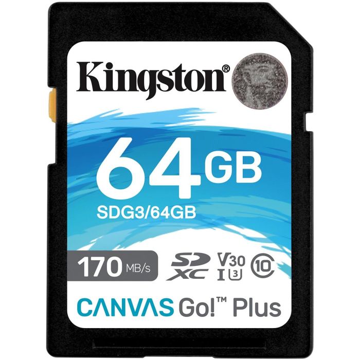 Kingston Canvas Go! Plus Tarjeta de memoria SDXC 64GB 170/70 MB/s, Clase 10, UHS-I U3, V30