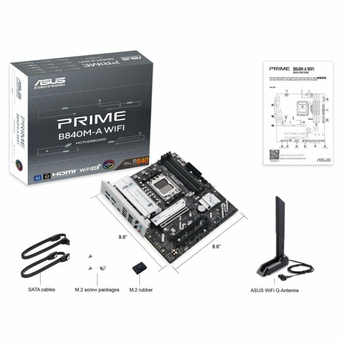 ASUS PRIME B840M-A WiFi Placa Base AMD B840 Zócalo AM5 DDR5 Micro ATX Wi-Fi 6E 26
