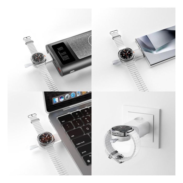 4smarts Qi2 Ladestation Trident Cargador Inalámbrico para Samsung Watch, Blanco 2