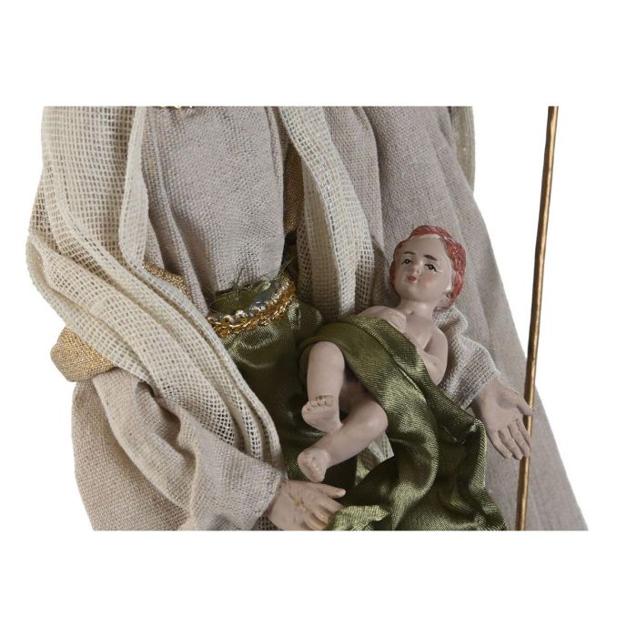 DKD Home Decor Nacimiento de Navidad Moderno, Figura Decorativa de Poliéster Beige Verde para Hogar 24 x 40 x 27 cm 2