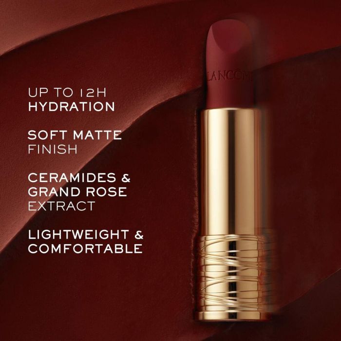 Lancôme #282 L'Absolu Rouge Intimatte Barra de Labios Mate Sedoso, Cómoda, Larga Duración 12h, 3.4g 1