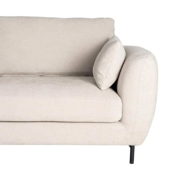 Sofá 3 Plazas Crema Tejido-Metal 229 X 92 X 88 cm