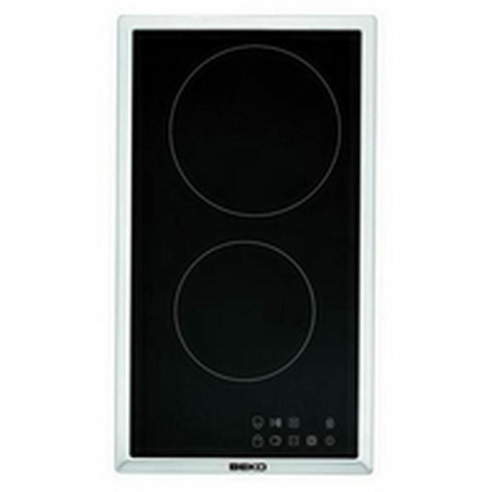 Beko HDMC32400TX Placa vitrocerámica 2 zonas 3000W, ancho 30 cm, con mandos frontales, revestimiento de vidrio, marco inoxidable, negra. 6