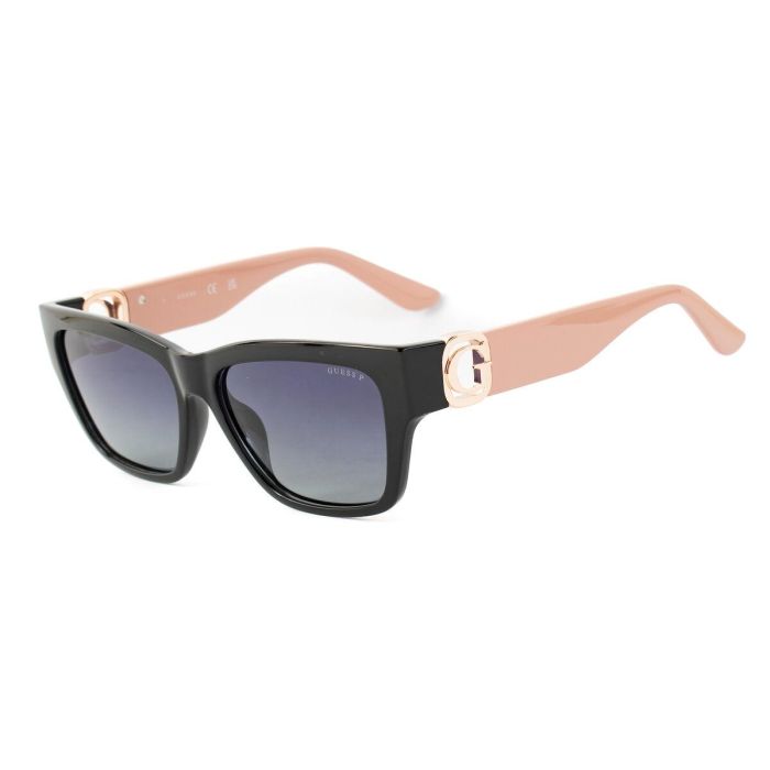 Guess GU00105 05D Gafas de Sol para Mujer, Rectangulares, Polarizadas, Montura Negra, Cristal Gris 56 mm 2