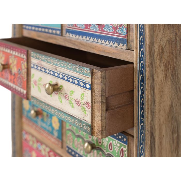 Giner y Colomer Mueble Auxiliar de Madera de Mango con 10 Cajones Pintados a Mano 3 Giner y Colomer Mueble Auxiliar de Madera de Mango con 10 Cajones Pintados a Mano 3