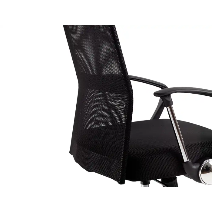 Q-connect Silla de Dirección Base Metal Respaldo Alto Regulable en Altura Piel y Malla Negro 3