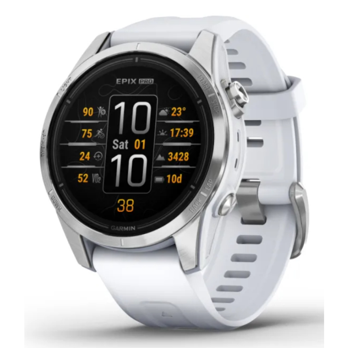 Garmin epix Pro (Gen 2) 3,05 cm (1.2") AMOLED 42 mm Digital 390 x 390 Pixeles Pantalla táctil Plata Wifi GPS (satélite) Garmin epix Pro (Gen 2) 3,05 cm (1.2") AMOLED 42 mm Digital 390 x 390 Pixeles Pantalla táctil Plata Wifi GPS (satélite)
