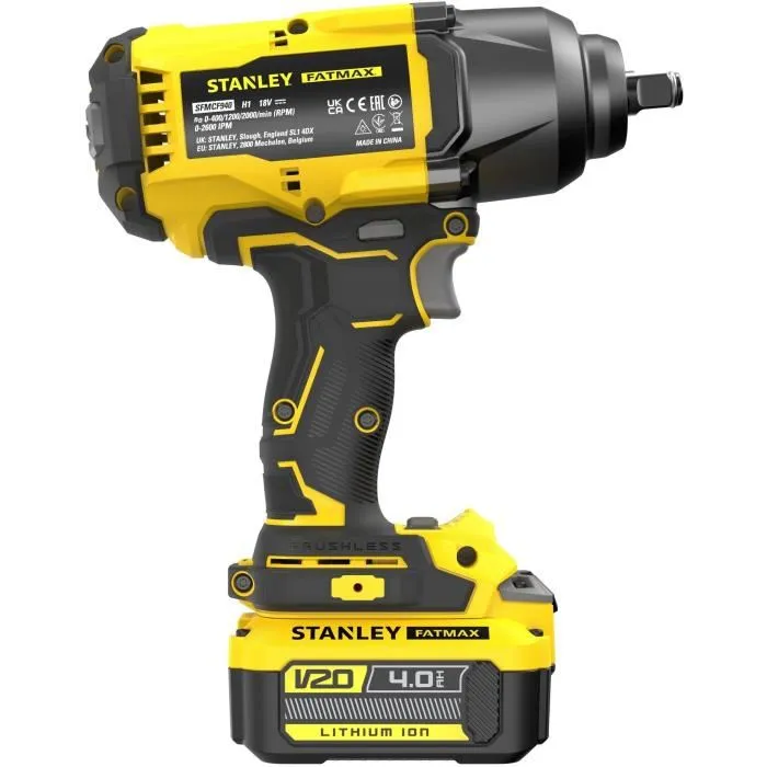 Stanley Fatmax SFMCF940M1-QW Llave de Impacto Inalámbrica Brushless 1/2" 950 Nm Litio 18V con Batería 4Ah 1 Stanley Fatmax SFMCF940M1-QW Llave de Impacto Inalámbrica Brushless 1/2" 950 Nm Litio 18V con Batería 4Ah 1