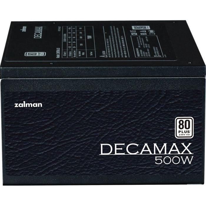 Fuente de alimentación para PC - ZALMAN - DecaMax 500W - 80+ - No modular - Ventilador de 120 mm - Negro 1 Fuente de alimentación para PC - ZALMAN - DecaMax 500W - 80+ - No modular - Ventilador de 120 mm - Negro 1
