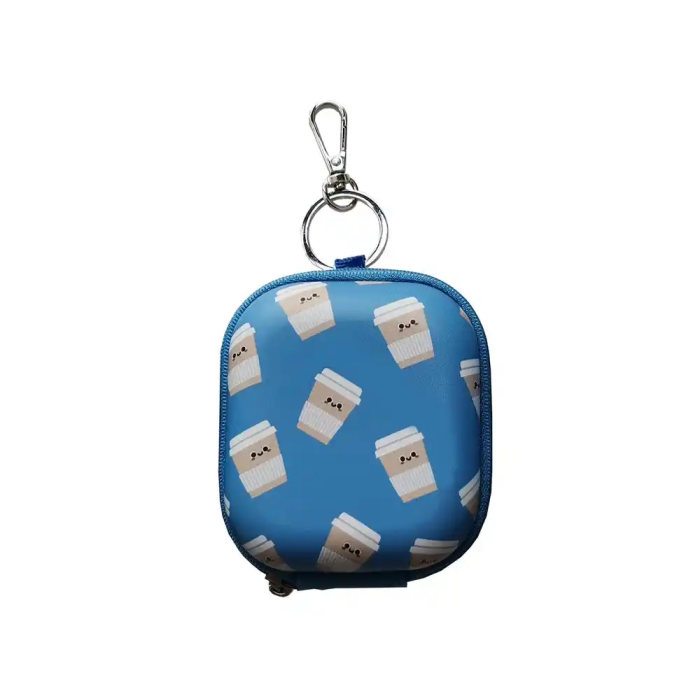 Wondee Mini Estuche Tecnológico para Auriculares, Cables y Accesorios Pequeños - Resistente y Portátil con Mosquetón, Color Café 1