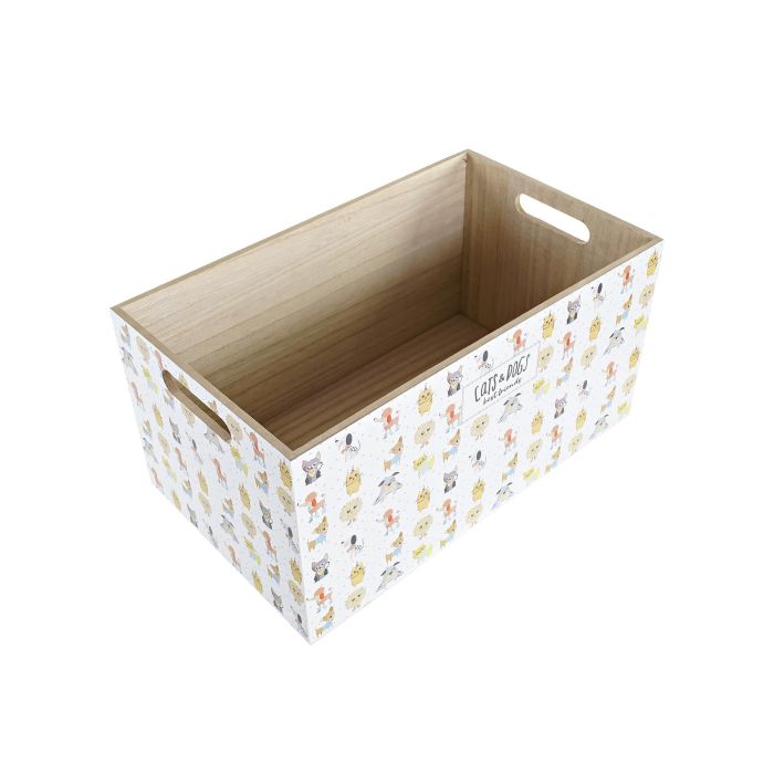 DKD Home Decor Caja Kids Best Friends León Mapache Blanco Multicolor 21 x 18 x 36 cm (4 Unidades) 2