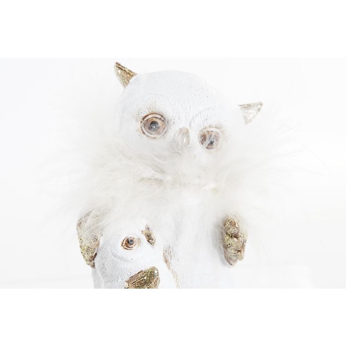 DKD Home Decor Figura Navidad Moderna Blanco Dorado Resina 7.5 x 7 x 10 cm (2 Unidades) 2