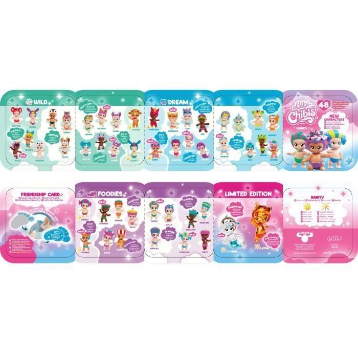 Bandai BAN3701405827793 Minifiguras coleccionables Bibi Chibis - Pack de 5 figuras Chibi, incluye 3 figuras misteriosas 3