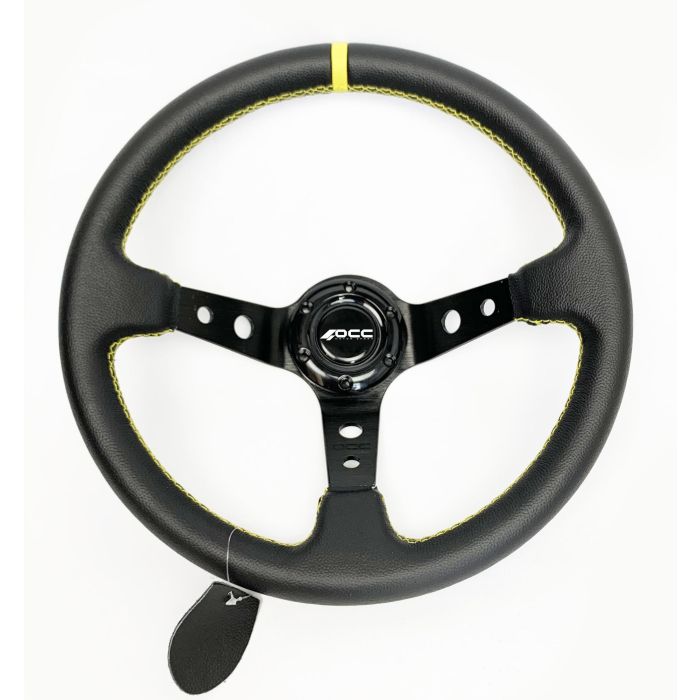 Volante Desplazado Mod. Track Piel Artificial Brazos Negros Occ Motorsport OCCVOL004 Volante Desplazado Mod. Track Piel Artificial Brazos Negros Occ Motorsport OCCVOL004