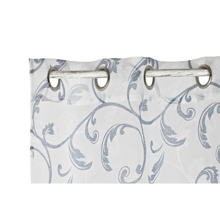 DKD Home Decor Cortina Alpino Azul Blanco 270 x 140 cm Poliéster 75gsm Estilo Barroco (2 Unidades) 2 DKD Home Decor Cortina Alpino Azul Blanco 270 x 140 cm Poliéster 75gsm Estilo Barroco (2 Unidades) 2