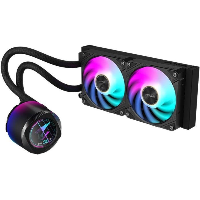 Gigabyte AORUS WATERFORCE X II 240 Refrigeración líquida AIO para CPU - 2 ventiladores ARGB 120mm, pantalla LCD, compatible Intel LGA 1700 y AMD AM5 1 Gigabyte AORUS WATERFORCE X II 240 Refrigeración líquida AIO para CPU - 2 ventiladores ARGB 120mm, pantalla LCD, compatible Intel LGA 1700 y AMD AM5 1