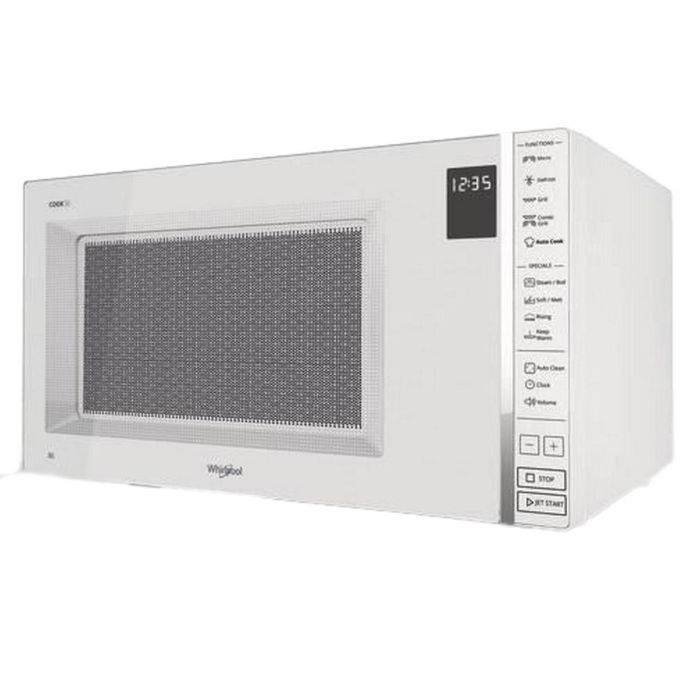 Whirlpool MWP304W Microondas Independiente con Grill, Vapor, 900W, Auto Cook, 30L, Blanco - COOK30