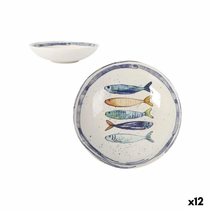 Plato Hondo La Mediterránea Peixe Ø 21 cm (12 Unidades) Plato Hondo La Mediterránea Peixe Ø 21 cm (12 Unidades)
