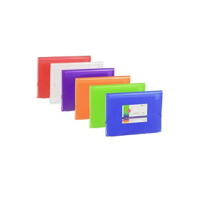 Clasificador Acordeon Carchivo Pp Transl. Fº 13 Dptos.Gomas Surtido Expositor De 12