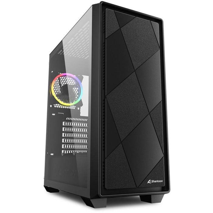 Sharkoon VS8 RGB Midi Tower ATX Negra, Cristal Templado, 3 Ventiladores 120mm RGB, USB 3.0 y USB-C, compatible con radiadores y componentes grandes