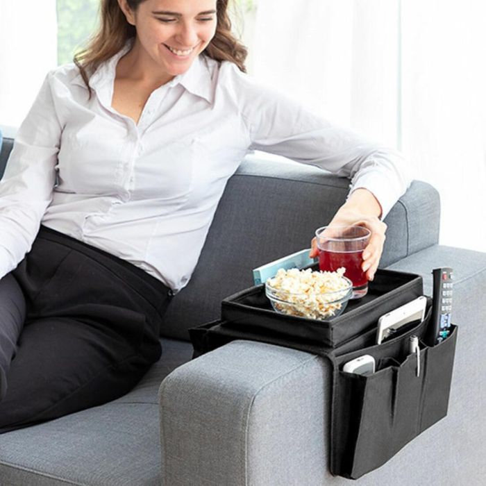 Innovagoods Bandeja para sofá con organizador de mandos v0101223 - Negro 3