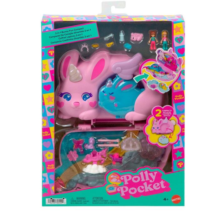 Set Cofre-Bolso Conejito Polly Pocket Jft88 Mattel 1 Set Cofre-Bolso Conejito Polly Pocket Jft88 Mattel 1