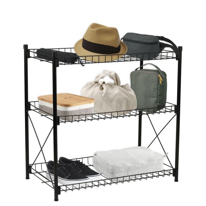 Confortime Estantería 3 Niveles Metal 52 x 34 x 55 cm (2 Unidades) 2