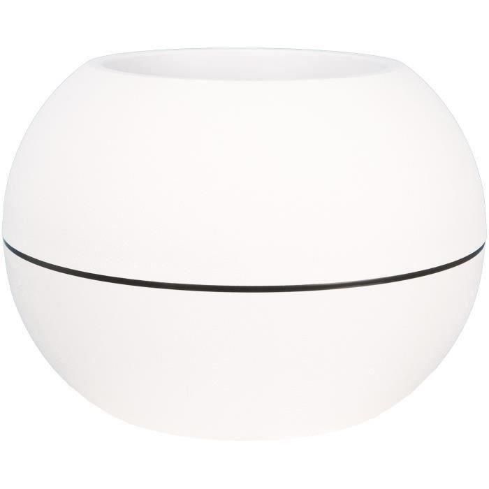 Jardinera redonda RIVIERA GRANIT BOULE - Plástico - Diámetro 40 cm - Blanco Jardinera redonda RIVIERA GRANIT BOULE - Plástico - Diámetro 40 cm - Blanco