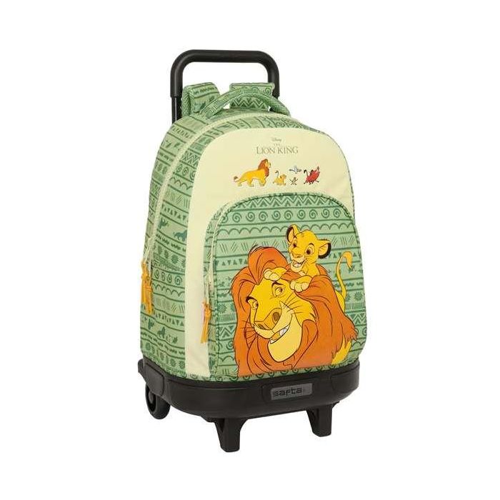 Mochila Escolar con Ruedas Mufasa Verde Beige 33 x 45 x 22 cm