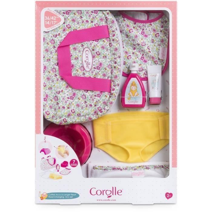 Accesorios bebé - COROLLE - Caja accesorios cambiador de flores - Para muñecos bebés de 36 y 42 cm - 7 accesorios - A partir de 2 años 1 Accesorios bebé - COROLLE - Caja accesorios cambiador de flores - Para muñecos bebés de 36 y 42 cm - 7 accesorios - A partir de 2 años 1