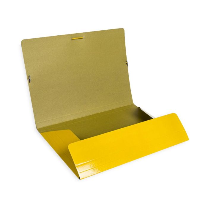 Carpeta Liderpapel Gomas Folio 3 Solapas Carton Plastificado Color Amarillo 4