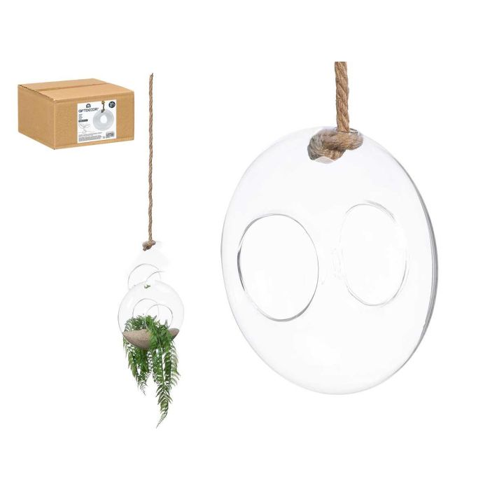 Jarrón Bola Colgar Cuerda Abombado Pequeño Giftdecor 20x10x20 cm Vidrio y Cáñamo (8 Unidades) Jarrón Bola Colgar Cuerda Abombado Pequeño Giftdecor 20x10x20 cm Vidrio y Cáñamo (8 Unidades)