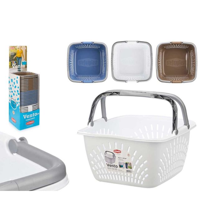 Cesta Plastico Cuadrada Calada 18L Asas Stefanplast 39X21CM (30 Unidades) Cesta Plastico Cuadrada Calada 18L Asas Stefanplast 39X21CM (30 Unidades)