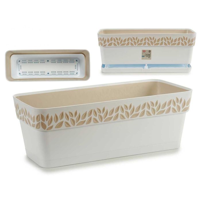 Jardinera Cloe Blanca Stefanplast 50 cm, 9.5 L, con reserva de agua (12 Unidades) Jardinera Cloe Blanca Stefanplast 50 cm, 9.5 L, con reserva de agua (12 Unidades)