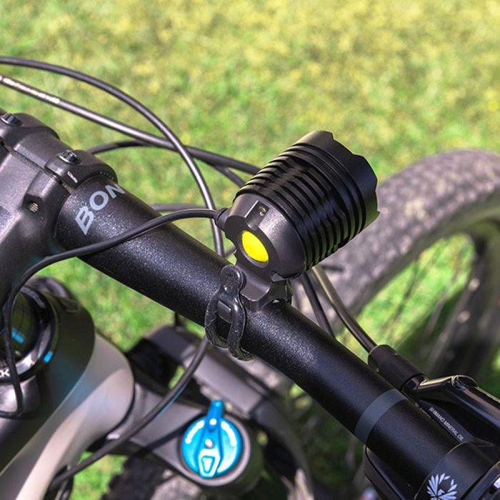 Foco led de aluminio recargable 180lm, 50lm, flash. función frontal / bicicleta 7